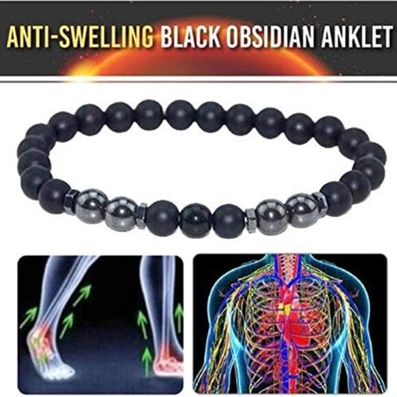 4Pcs Magnetic Therapy Ankle Bracelet, Obsidian Beaded Bracelet For Men/Women - Picture 6 of 6
